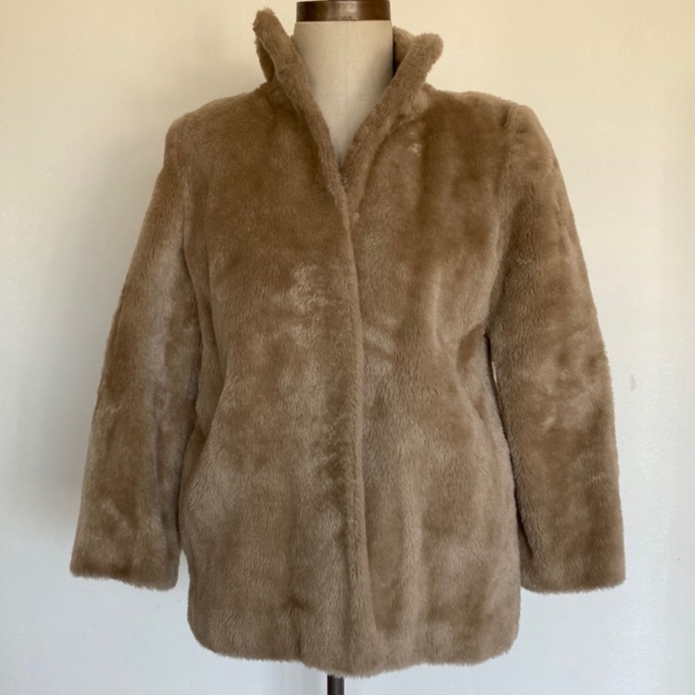 1960s 1970s vintage faux fur jacket S